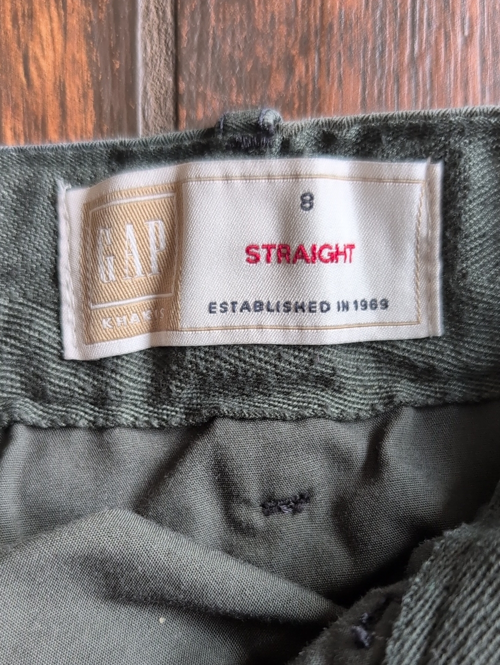 Gap Khakis Camouflage Print Straight Leg Pants Flat Pockets - Women's 8 - Picture 4 of 7